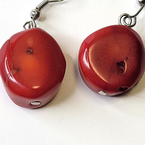 Red Coral Earrings - Picture 2 of 7